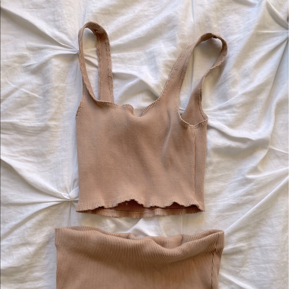 Lulu’s Tan Ribbee Bodycon Two Piece Dress - Picture 3 of 3